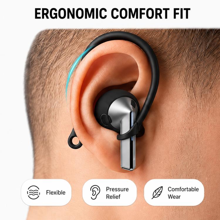 Set combinato di copriorecchie sportivi antiscivolo in silicone XDcase, ganci per le orecchie e cinturino anti-smarrimento, For Galaxy Buds3 Pro