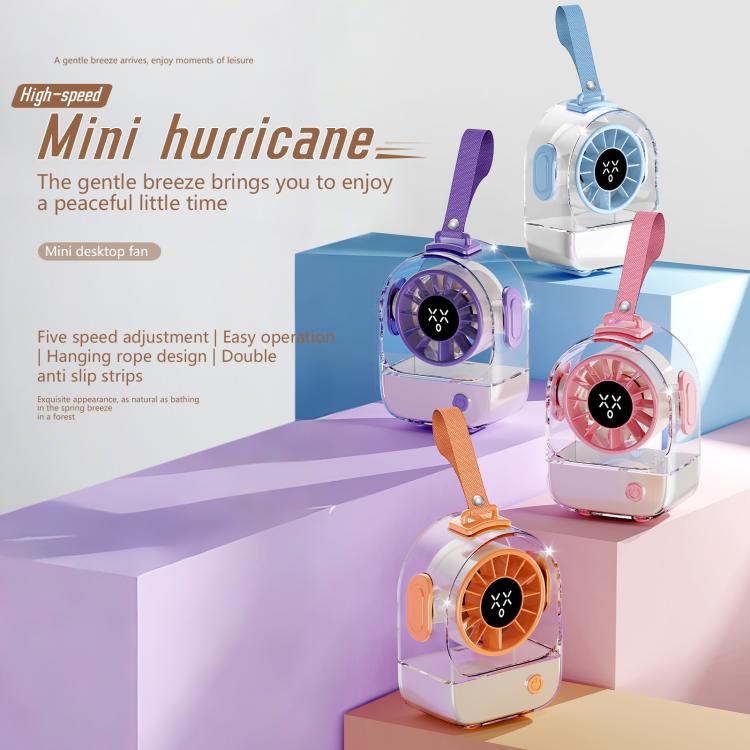 Mini ventilatore da tavolo F8 con emoticon trasparente