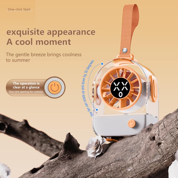 Mini ventilatore da tavolo F8 con emoticon trasparente