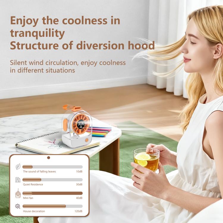 Mini ventilatore da tavolo F8 con emoticon trasparente