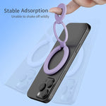 Supporto magnetico per telefono con fibbia ad anello girevole a 360 gradi, dal design colorato e multifunzionale.