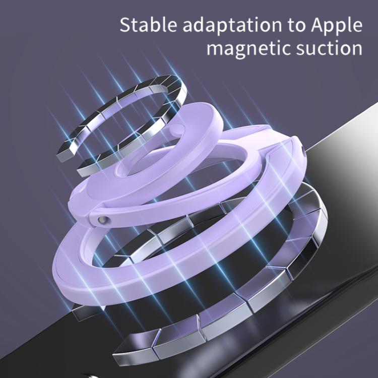 Supporto magnetico per telefono con fibbia ad anello girevole a 360 gradi, dal design colorato e multifunzionale.