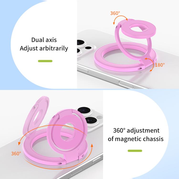 Supporto magnetico per telefono con fibbia ad anello girevole a 360 gradi, dal design colorato e multifunzionale.
