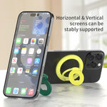 Supporto magnetico per telefono con fibbia ad anello girevole a 360 gradi, dal design colorato e multifunzionale.