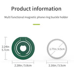 Supporto magnetico per telefono con fibbia ad anello girevole a 360 gradi, dal design colorato e multifunzionale.