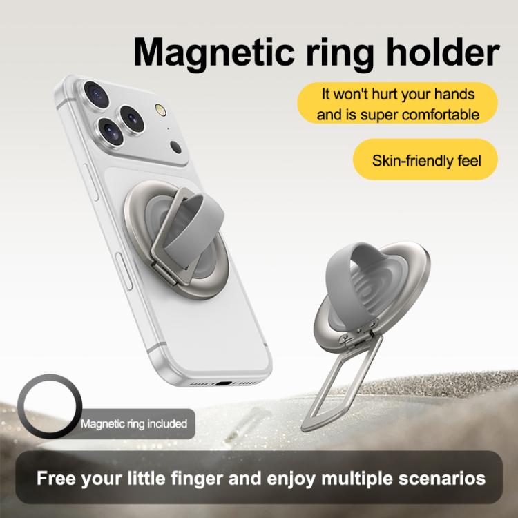 Supporto magnetico girevole per telefono con fibbia ad anello in silicone liquido