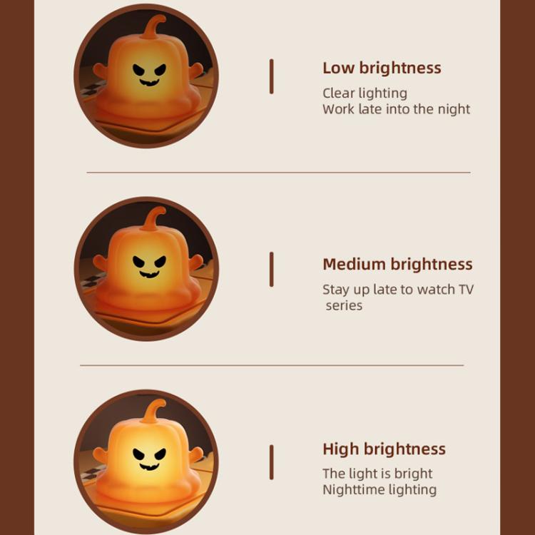 ZHL002 Luce notturna in silicone a forma di zucca fantasma