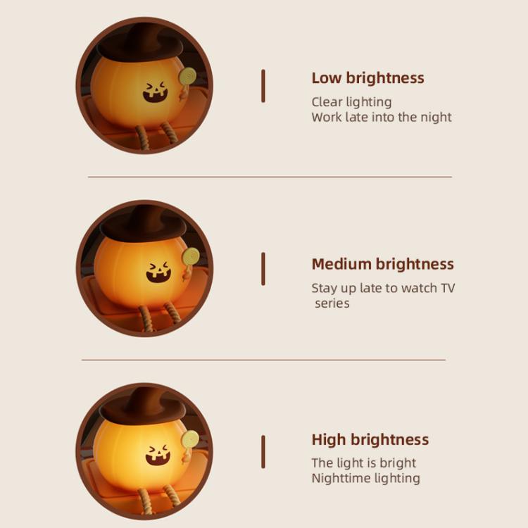 ZHL003 Luce notturna in silicone a forma di zucca magica