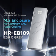 THERMALRIGHT HR-EB109 Box esterno per SSD M.2 NVMe da 20 Gbps con cavo da Type-C a Type-C, EB109-20G C-C Cable