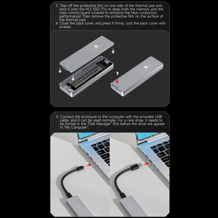 Thermalright HR-EB109 box esterno per SSD M.2 NVMe 20 Gbps