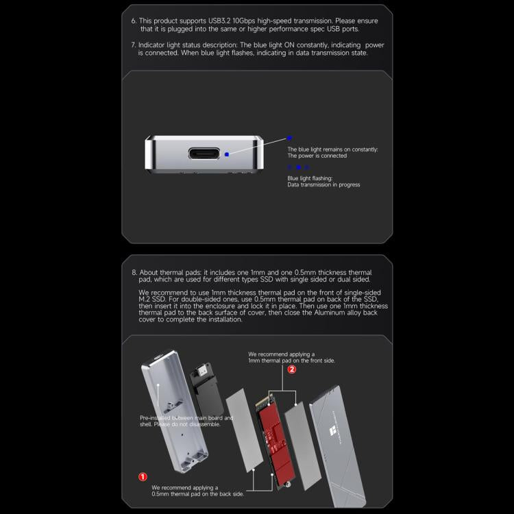 Thermalright HR-EB109 box esterno per SSD M.2 NVMe 20 Gbps