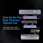 THERMALRIGHT HR-EB109 Box esterno per SSD M.2 NVMe da 20 Gbps con cavo da Type-C a Type-C, EB109-20G C-C Cable
