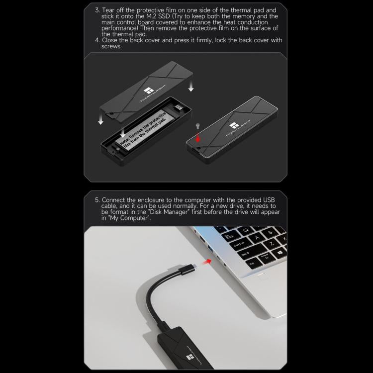 Thermalright HR-EB115 Custodia M.2 NVMe SSD USB 3.2 Gen2