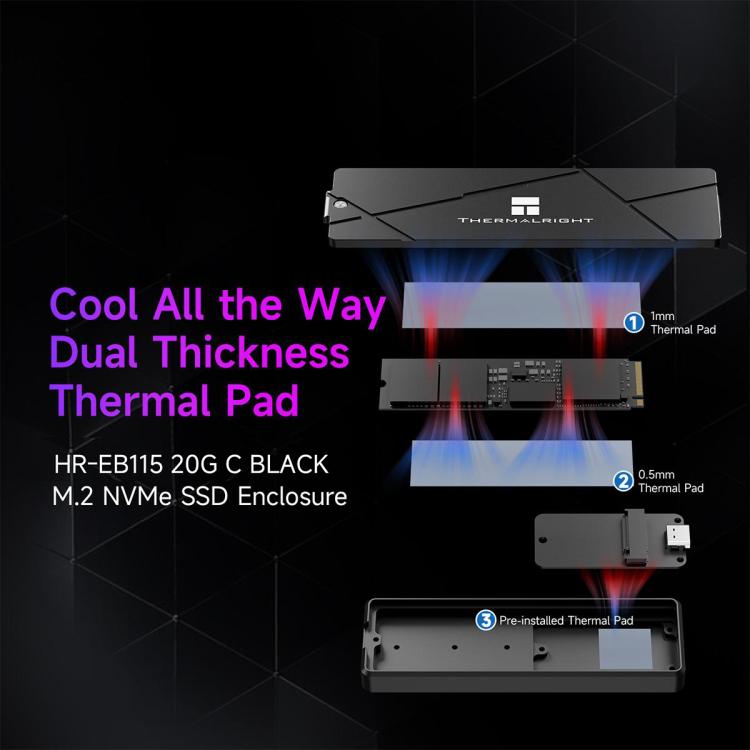Thermalright HR-EB115 Custodia M.2 NVMe SSD USB 3.2 Gen2