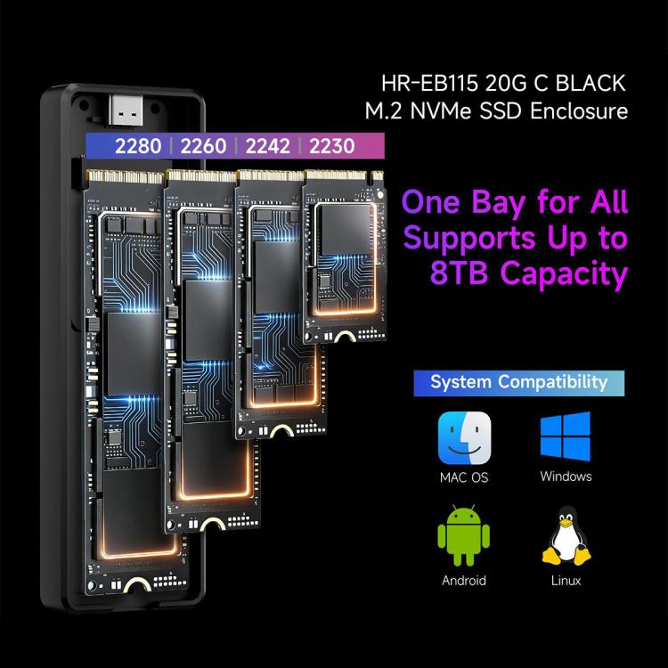 Thermalright HR-EB115 Custodia M.2 NVMe SSD USB 3.2 Gen2