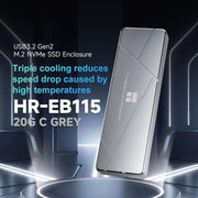 THERMALRIGHT HR-EB115 20Gbps M.2 NVMe SSD Enclosure with Type-C to Type-C Cable, EB115-20G C-C Cable
