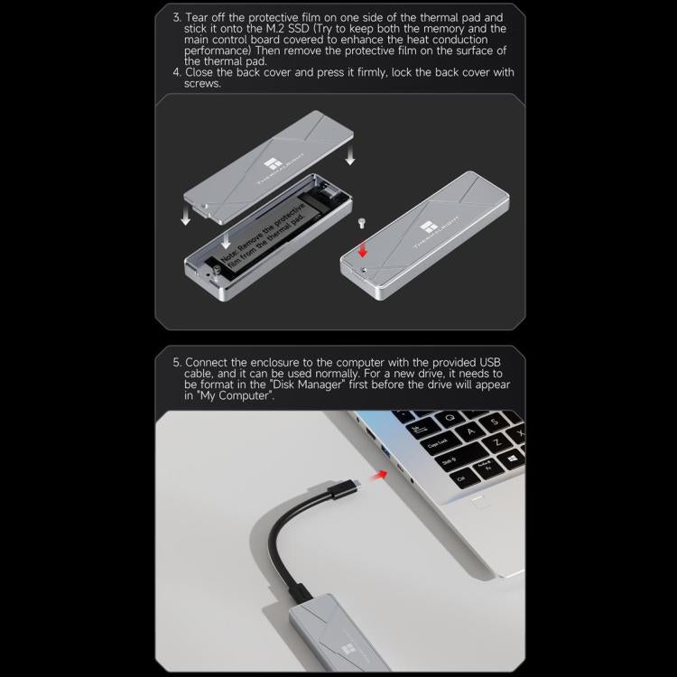 Thermalright HR-EB115 Custodia M.2 NVMe SSD USB 3.2 Gen2