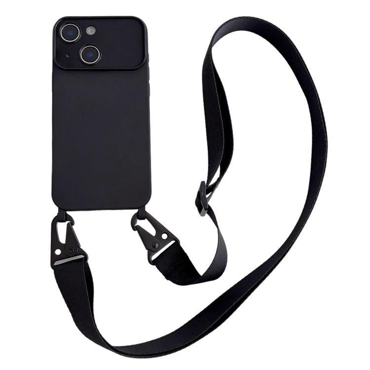 Ampia finestra per la fotocamera, fori integrati per il cordino, custodia per telefono con tracolla larga., For iPhone 15, For iPhone 14, For iPhone 14 Pro