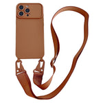 Ampia finestra per la fotocamera, fori integrati per il cordino, custodia per telefono con tracolla larga., For iPhone 15, For iPhone 14, For iPhone 14 Pro