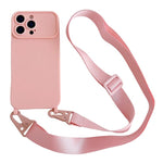 Ampia finestra per la fotocamera, fori integrati per il cordino, custodia per telefono con tracolla larga., For iPhone 15, For iPhone 14, For iPhone 14 Pro