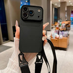 Ampia finestra per la fotocamera, fori integrati per il cordino, custodia per telefono con tracolla larga., For iPhone 14 Pro Max, For iPhone 13 Pro Max, For iPhone 13 Pro