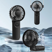 Ventilatore portatile pieghevole F11 con display a LED e cordino