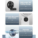 Ventilatore portatile pieghevole F11 con display a LED e cordino