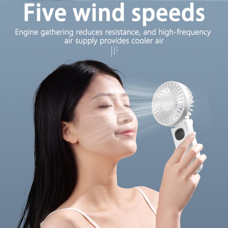 Ventilatore portatile pieghevole F11 con display a LED e cordino