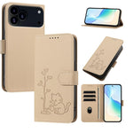 Custodia per telefono in ecopelle con fibbia a forma di albero e gatto YX0014, con cordino., For iPhone 17e / 16e, For iPhone 17 Pro Max