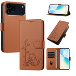 Custodia per telefono in ecopelle con fibbia a forma di albero e gatto YX0014, con cordino., For iPhone 17e / 16e, For iPhone 17 Pro Max