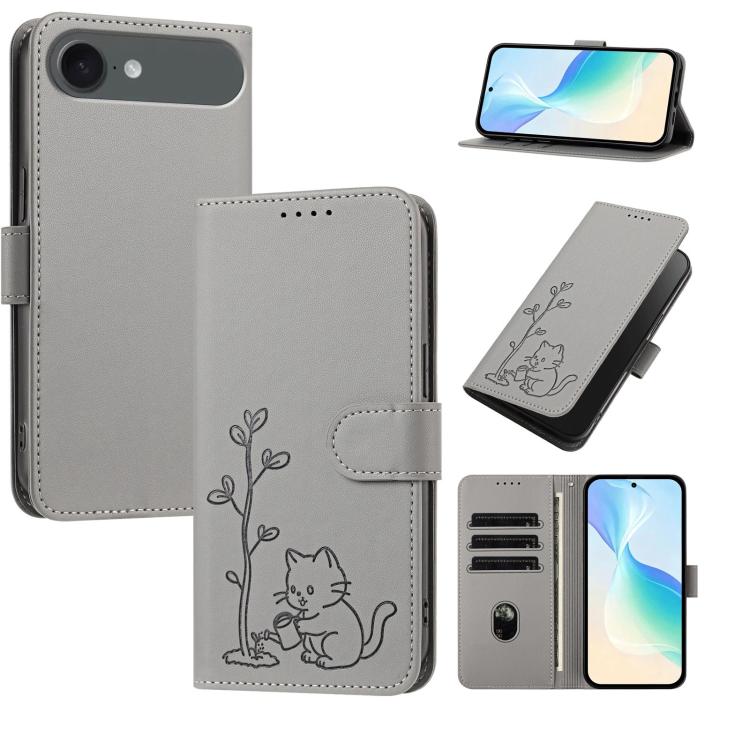 Custodia per telefono in ecopelle con fibbia a forma di albero e gatto YX0014, con cordino., For iPhone Air, For iPhone 16 Pro Max