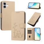 Custodia per telefono in ecopelle con fibbia a forma di albero e gatto YX0014, con cordino., For iPhone 16 Pro, For iPhone 16 Plus