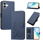 Custodia per telefono in ecopelle con fibbia a forma di albero e gatto YX0014, con cordino., For iPhone 16 Pro, For iPhone 16 Plus