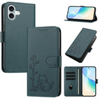 Custodia per telefono in ecopelle con fibbia a forma di albero e gatto YX0014, con cordino., For iPhone 16 Pro, For iPhone 16 Plus