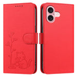 Custodia per telefono in ecopelle con fibbia a forma di albero e gatto YX0014, con cordino., For iPhone 16, For iPhone 15 Pro Max