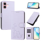 Custodia per telefono in ecopelle con fibbia a forma di albero e gatto YX0014, con cordino., For iPhone 16, For iPhone 15 Pro Max