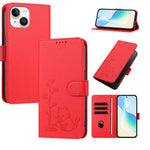 Custodia per telefono in ecopelle con fibbia a forma di albero e gatto YX0014, con cordino., For iPhone 15, For iPhone 14 Plus