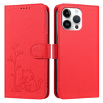 Custodia per telefono in ecopelle con fibbia a forma di albero e gatto YX0014, con cordino., For iPhone 13 Pro Max, For iPhone 13 Pro