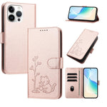 Custodia per telefono in ecopelle con fibbia a forma di albero e gatto YX0014, con cordino., For iPhone 13 Pro Max, For iPhone 13 Pro