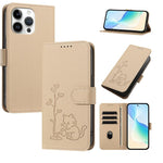 Custodia per telefono in ecopelle con fibbia a forma di albero e gatto YX0014, con cordino., For iPhone 13 Pro Max, For iPhone 13 Pro