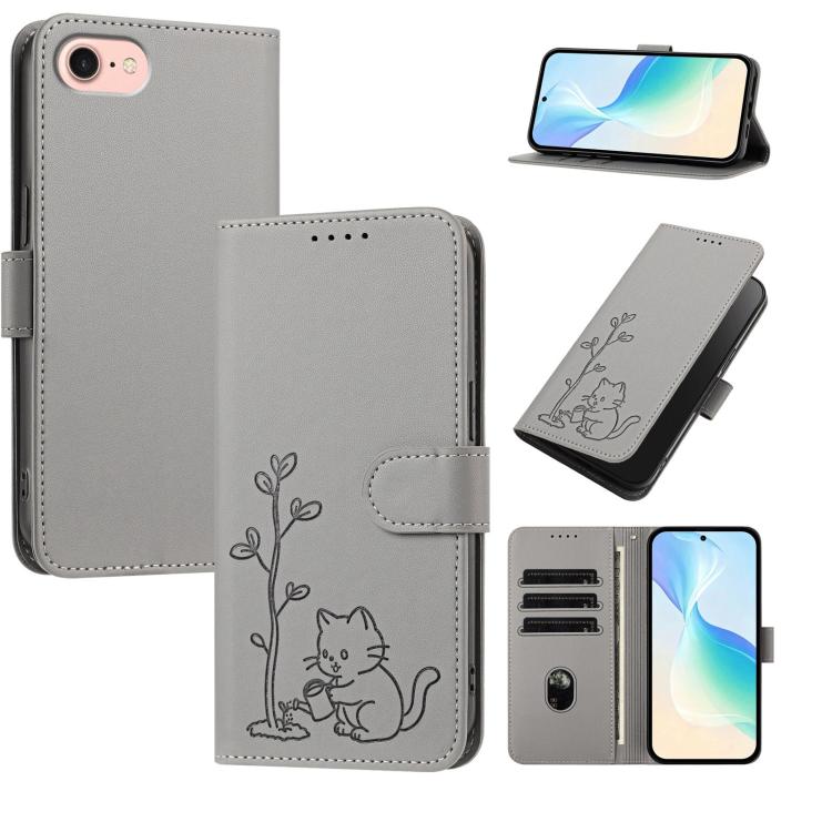 Custodia per telefono in ecopelle con fibbia a forma di albero e gatto YX0014, con cordino., For iPhone 17e / 16e, For iPhone 17 Pro Max