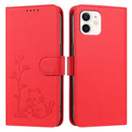Custodia per telefono in ecopelle con fibbia a forma di albero e gatto YX0014, con cordino., For iPhone 12 / 12 Pro, For iPhone 12 Pro Max