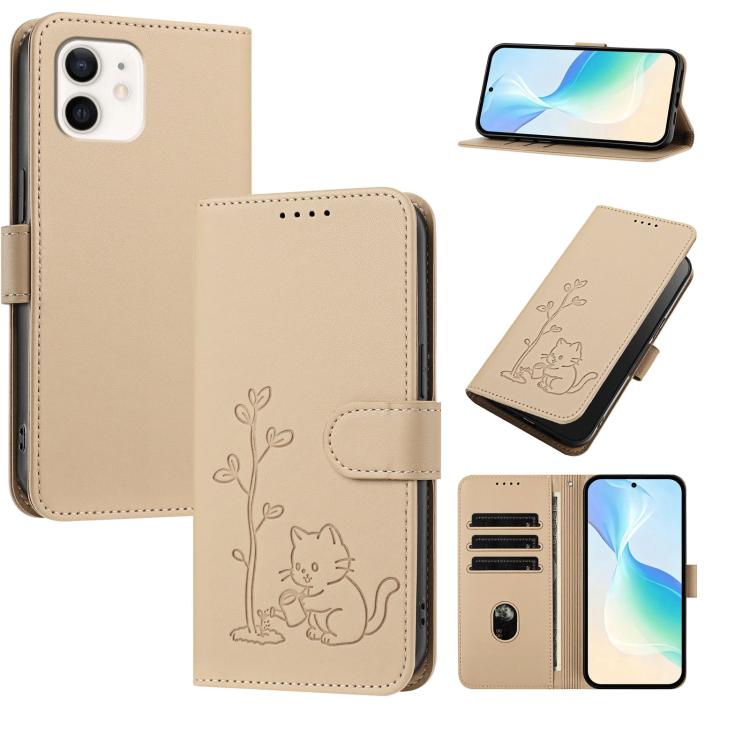 Custodia per telefono in ecopelle con fibbia a forma di albero e gatto YX0014, con cordino., For iPhone 12 mini, For iPhone 11 Pro Max