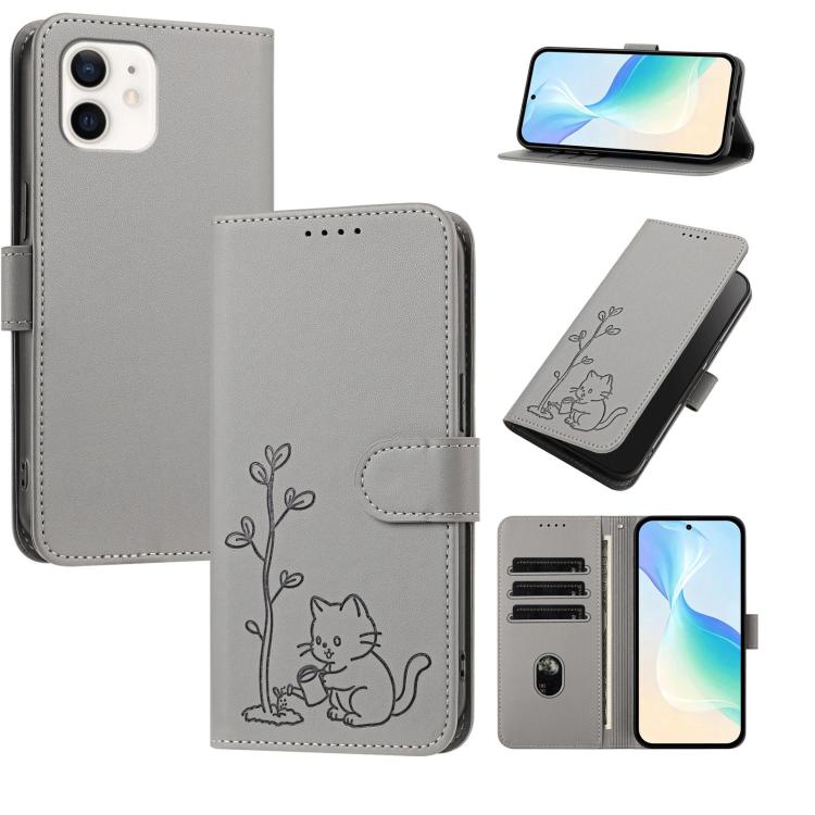 Custodia per telefono in ecopelle con fibbia a forma di albero e gatto YX0014, con cordino., For iPhone 12 mini, For iPhone 11 Pro Max