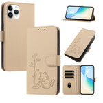 Custodia per telefono in ecopelle con fibbia a forma di albero e gatto YX0014, con cordino., For iPhone 12 mini, For iPhone 11 Pro Max