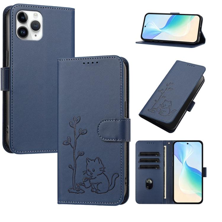 Custodia per telefono in ecopelle con fibbia a forma di albero e gatto YX0014, con cordino., For iPhone 12 mini, For iPhone 11 Pro Max