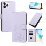 Custodia per telefono in ecopelle con fibbia a forma di albero e gatto YX0014, con cordino., For iPhone 12 mini, For iPhone 11 Pro Max