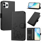 Custodia per telefono in ecopelle con fibbia a forma di albero e gatto YX0014, con cordino., For iPhone 11, For iPhone 11 Pro