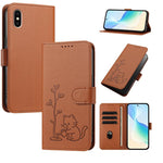 Custodia per telefono in ecopelle con fibbia a forma di albero e gatto YX0014, con cordino., For iPhone X / XS, For iPhone XR