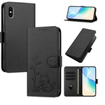 Custodia per telefono in ecopelle con fibbia a forma di albero e gatto YX0014, con cordino., For iPhone XS Max, For iPhone 8 Plus / 7 Plus